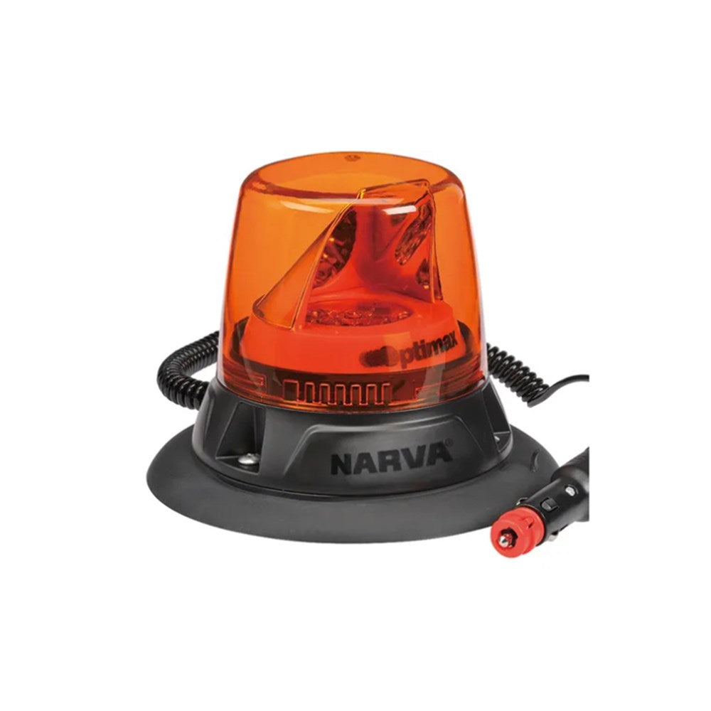 Narva 85668A 12/24V Optimax LED Rotating Beacon with Magnetic Mount Base - Amber