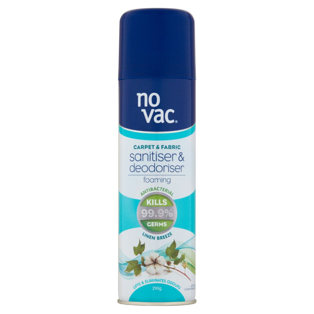 No Vac Foaming Sanitiser and Deodoriser - Linen Breeze - 290g - 31146 (Pickup Only)