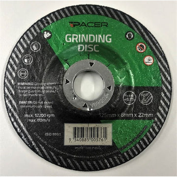 Pacer Grinding Disc - 125mm X 6mm X 22mm - P125622