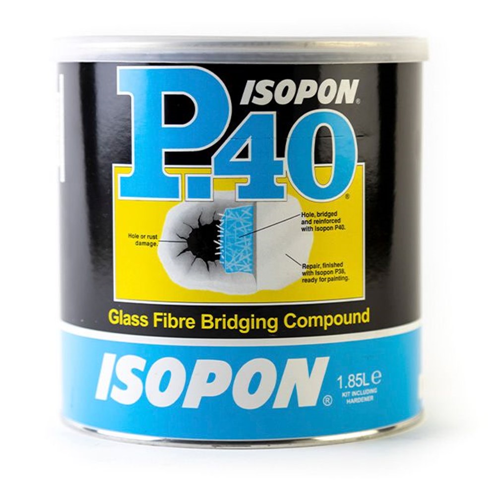 Isopon P40 No.4 Glass Fibre Bridging Paste Kit - 1.85L - P40/4 (Pickup Only)