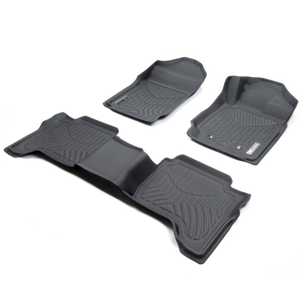 TruFit 3D Maxtrac Tailor Made Front and Rear Set of Black Rubber Floor Mats to Suit Ford Ranger PX, PX2, PX3 2011-2022 - 3D-FRANPXP4BKMAX (*Bulky Item, Freight Charges Apply)