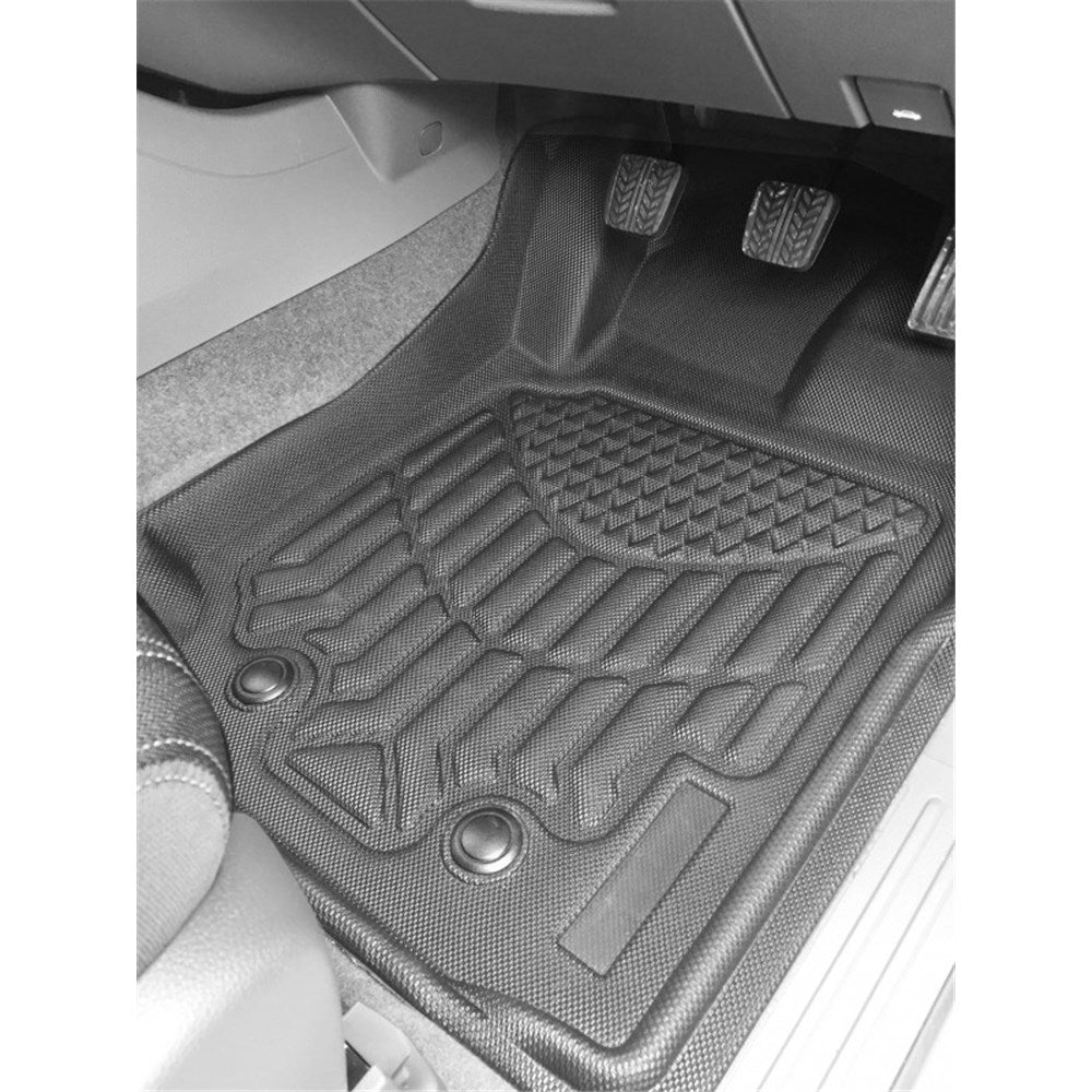 TruFit 3D to Suit Ford Ranger PX, PX2, PX3 2011-2022 Maxtrac Tailor Made Front and Rear Set of Black Rubber Floor Mats - 3D-FRANPXP4BKMAX (*Bulky Item, Freight Charges Apply)