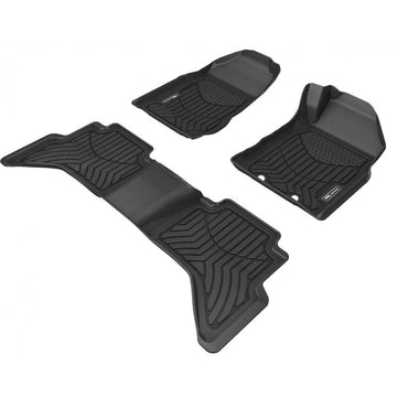 TruFit 3D Maxtrac Tailor Made Front and Rear Set of Heavy Duty Black Rubber Floor Mats to Suit Dual/Crew Cab 2012-2015 Holden Colorado - 3D-HCOL12P4BKMAX-H (*Bulky Item, Freight Charges Apply)