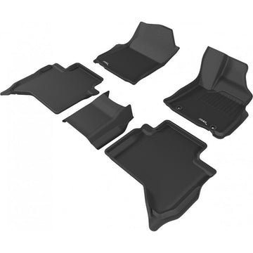 TruFit 3D Kagu Tailor Made Front and Rear Black Rubber Floor Mats to Suit October 2015 Onwards/8th Gen Toyota Hilux Dual/Crew Cab with Auto Transmission Only - 3D-THIL15AP4BK (*Bulky Item, Freight Charges Apply)