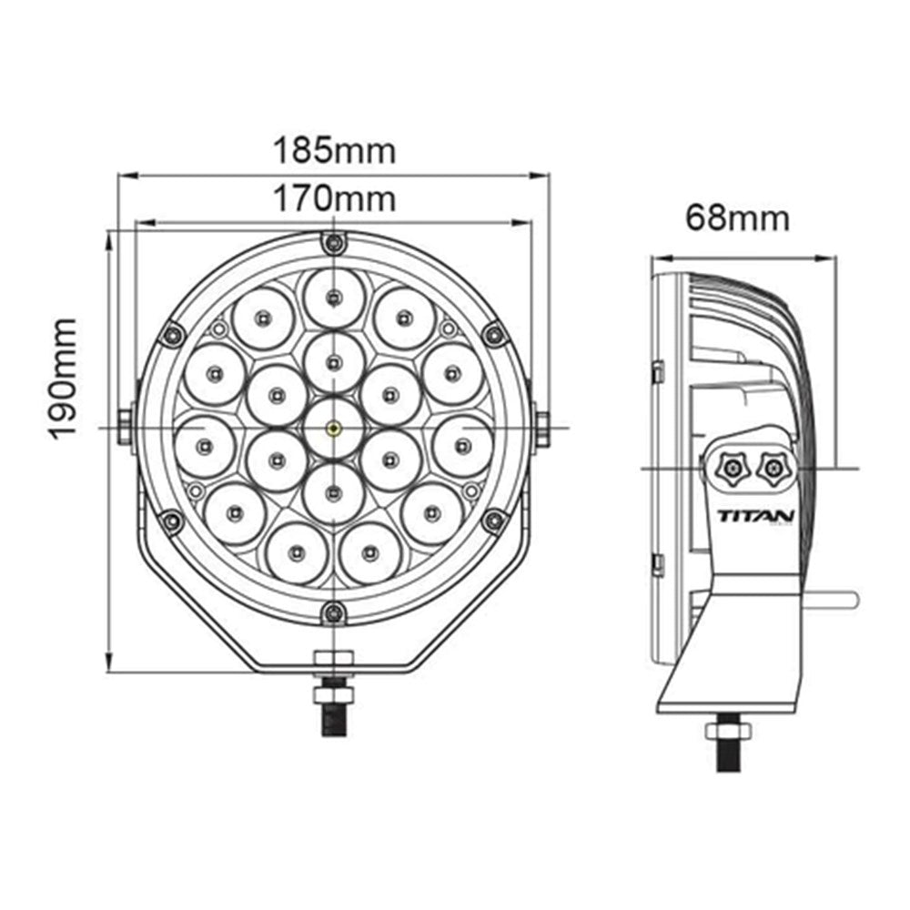 LV Automotive LV9414 Titan Series Slim 7" 90W LED Driving Light (Single)