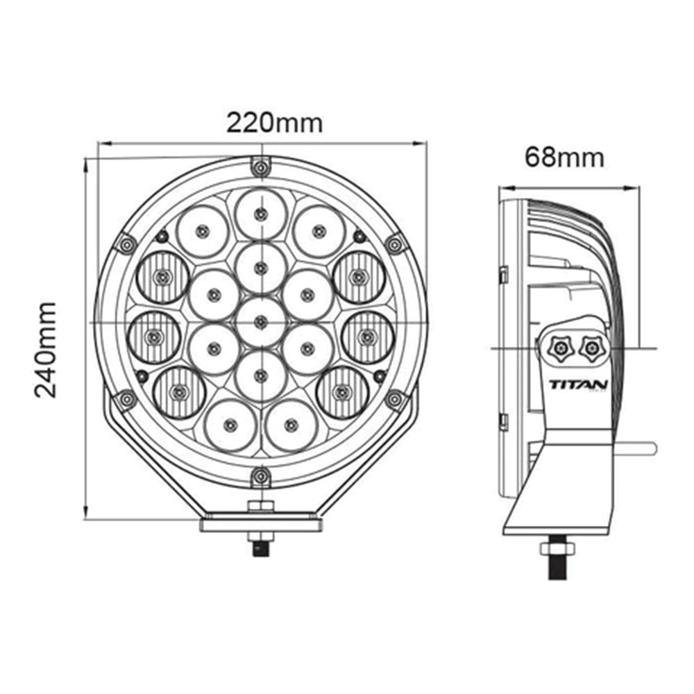 LV Automotive Titan 9 Inch 180W LED Driving Light (Single) - LV9417