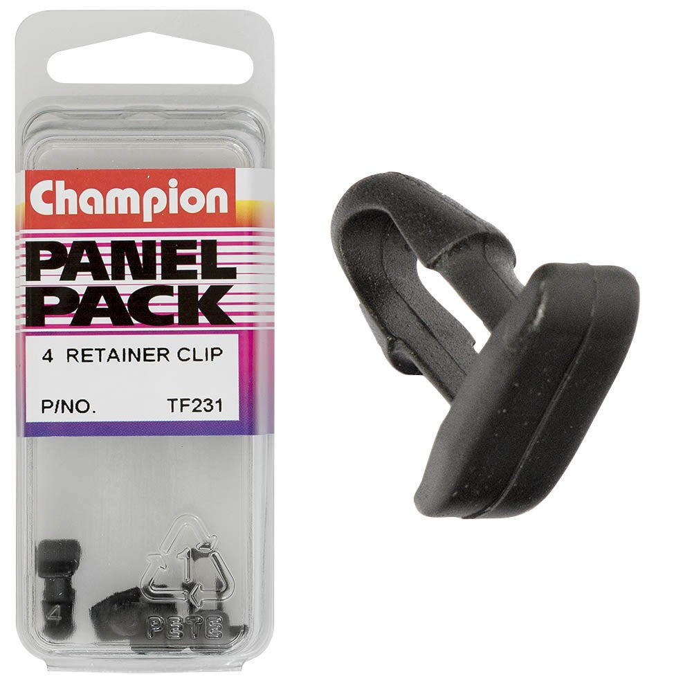 Champion Fasteners Retainer Clips (13x7mm Head, 14.5mm Length, 7.4mm Stem) - Pack of 4 - TF231