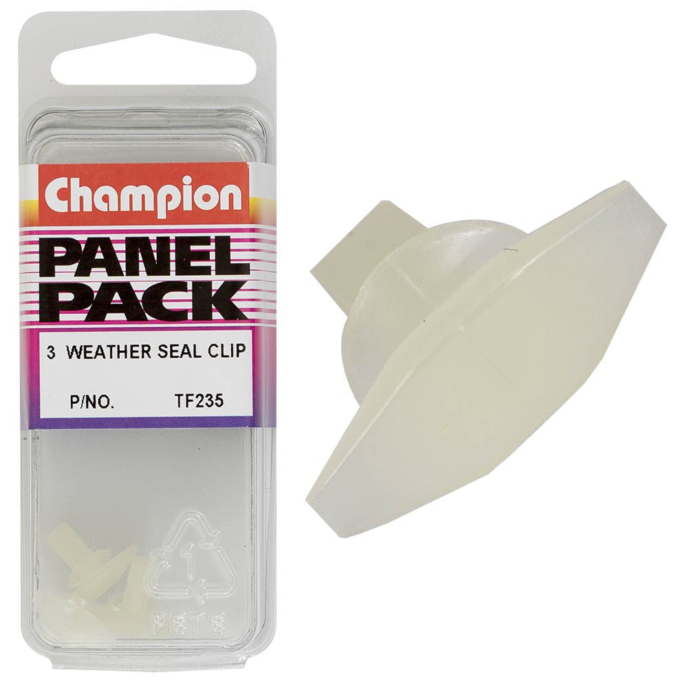 Champion Fasteners Weather Seal Clips (Clear/White) - Pack of 3 - TF235