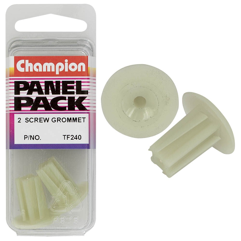 Champion Fasteners Screw Grommets (22mm Head, 20mm Length, to Suit 12mm Hole) - Pack of 2 - TF240