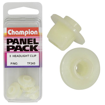 Champion Fasteners Hdlight Clips (17mm Head, 8mm Length, to Suit 9mm Hole) - Pack of 3 - TF243