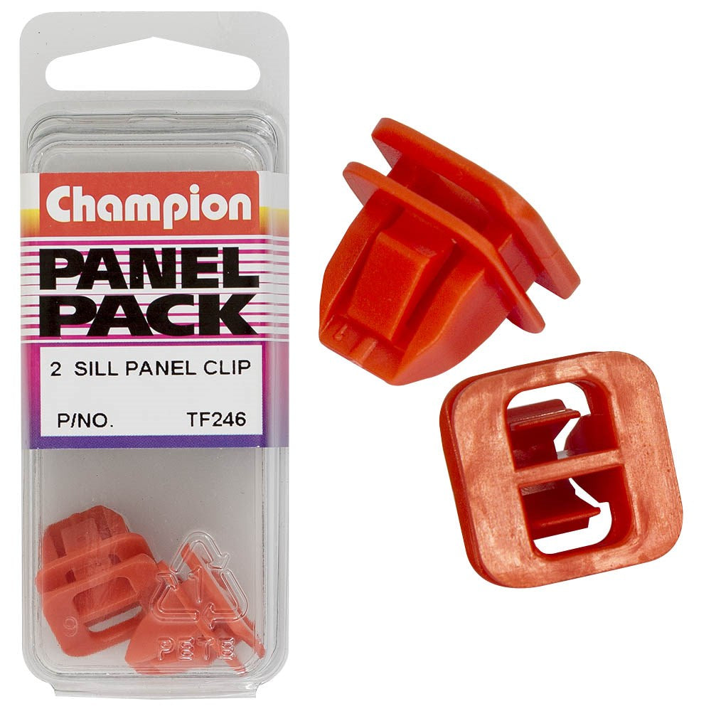 Champion Fasteners Sill Panel Clips (17.9mm Head, to Suit 13.6x9mm Hole, Red) - Pack of 2 - TF246