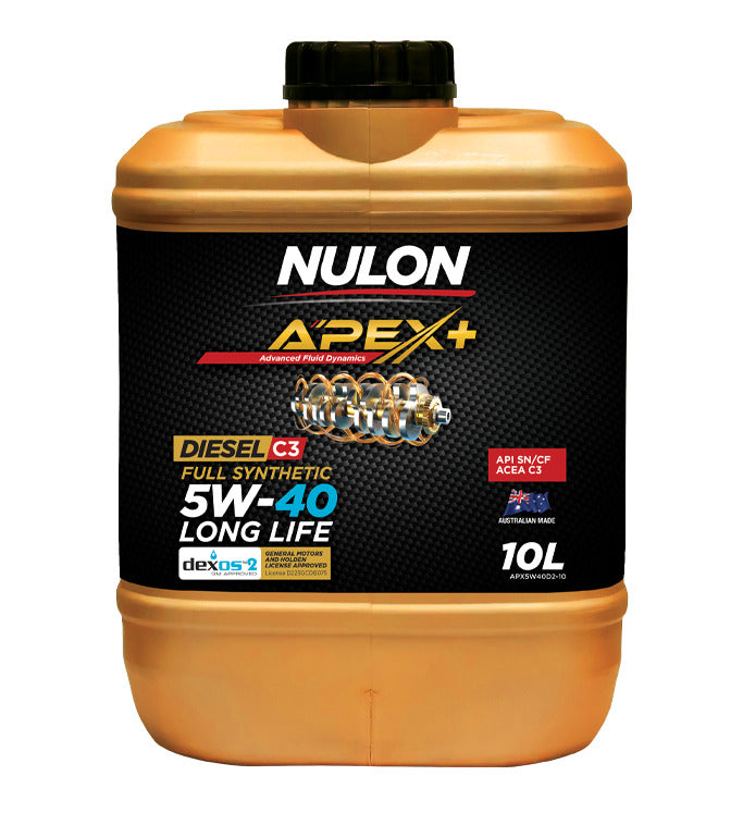 Nulon Apex+ 5W-40 Full Synthetic Long Life dexos2 SN/CF/C3 DPF Suitable Diesel Engine Oil - 10L - APX5W40D2-10