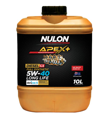 Nulon Apex+ 5W-40 Full Synthetic Long Life dexos2 SN/CF/C3 DPF Suitable Diesel Engine Oil - 10L - APX5W40D2-10