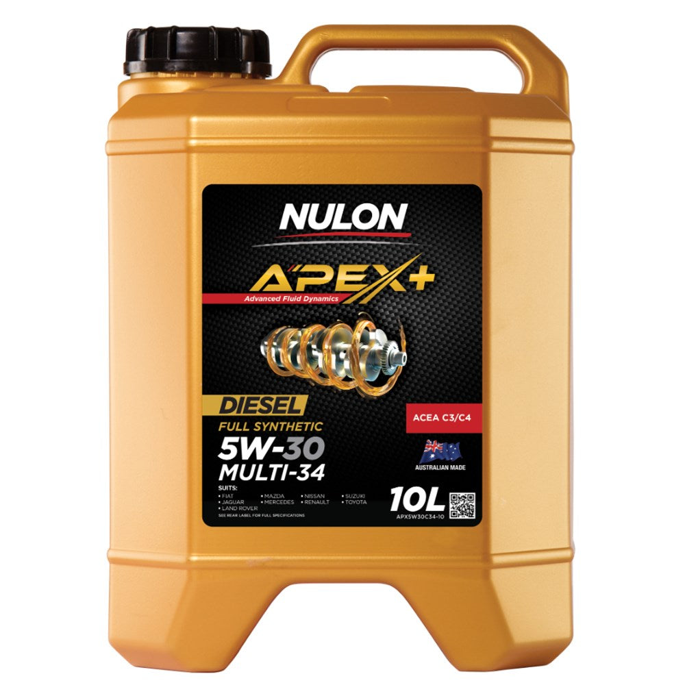 Nulon Apex+ 5W-30 Multi-34 Full Synthetic ACEA C3/C4 Diesel Engine Oil - 10L - APX5W30C34-10