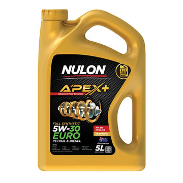 Nulon Apex+ 5W-30 Full Synthetic Euro Petrol and Diesel Engine Oil - 5L - APX5W30C3-5 (Pickup only)