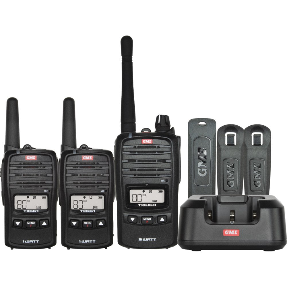 GME 5/1 Watt UHF CB Handheld Radio Family Pack (1x TX6160X, 2x TX667) - TX6160XFP