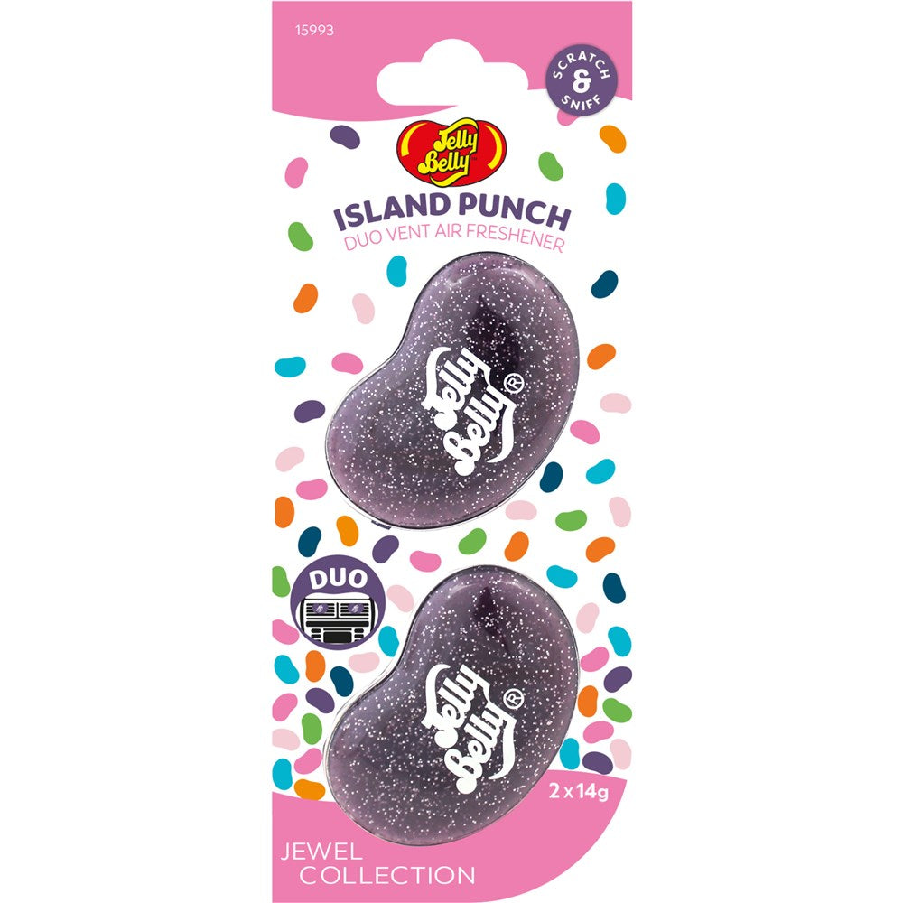 Jelly Belly Duo Vent Air Freshener - Island Punch Jewel (Pair) - E303519400