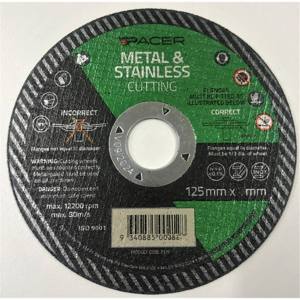 Pacer Cutting Discs - 125 X 1.6 X 22 - P1251622