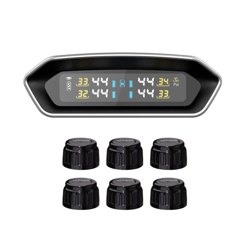 Oricom TPS10-6E Real Time Tyre Pressure Monitoring System (TPMS) Kit with 6 Sensors and Multicolour Screen