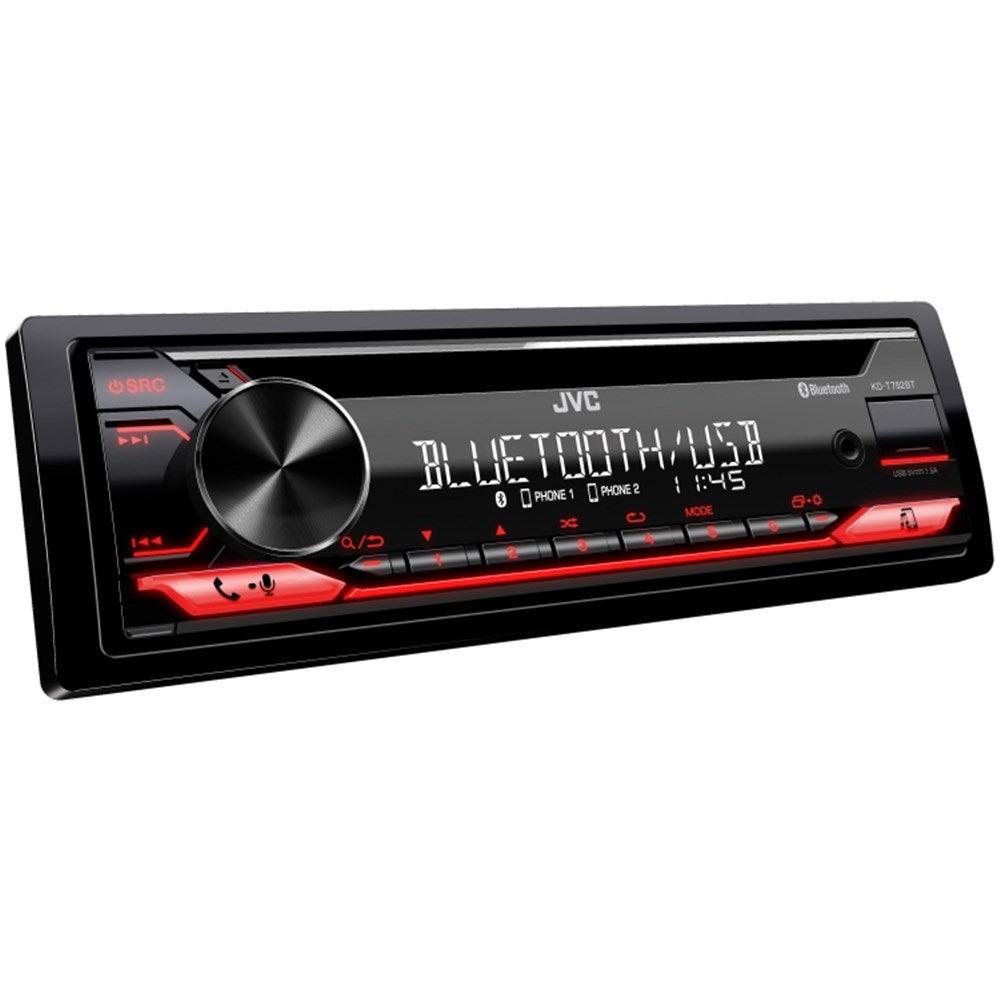 JVC KD-T752BT Single DIN CD, Bluetooth and USB Digital Media Receiver Head Unit