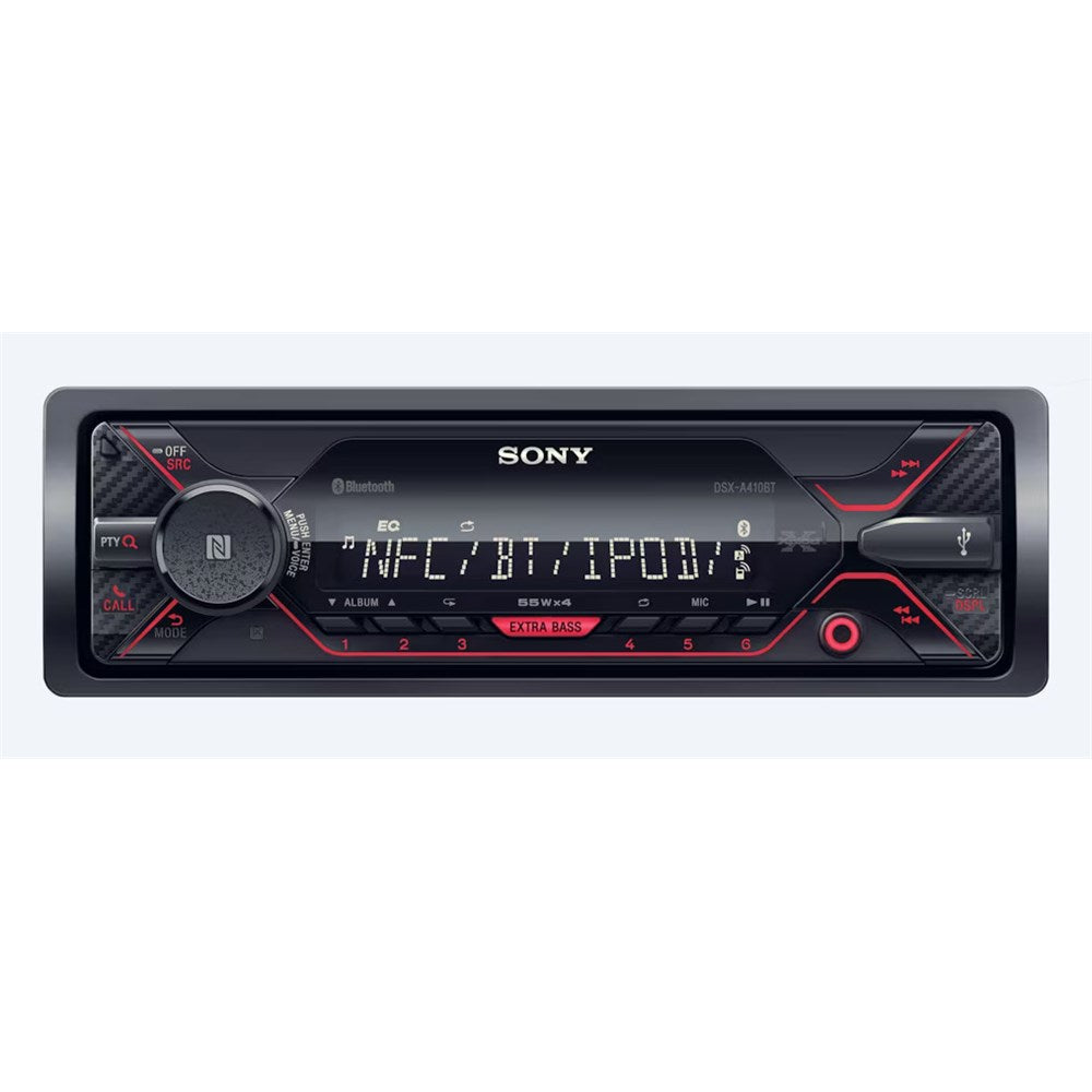 Sony DSXA410BTQE Single-DIN Audio Receiver Head Unit with Bluetooth