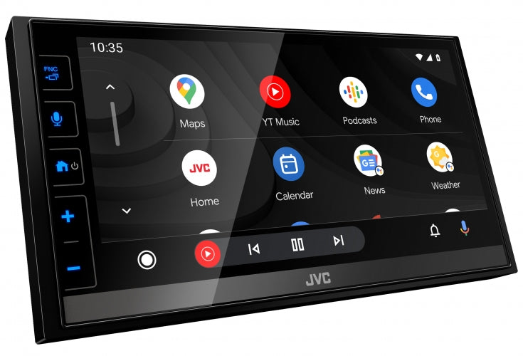 JVC KW-M785BW 6.8 Inch LCD Mechless Digital Media Receiver Head Unit with Wireless Android Auto and Apple CarPlay