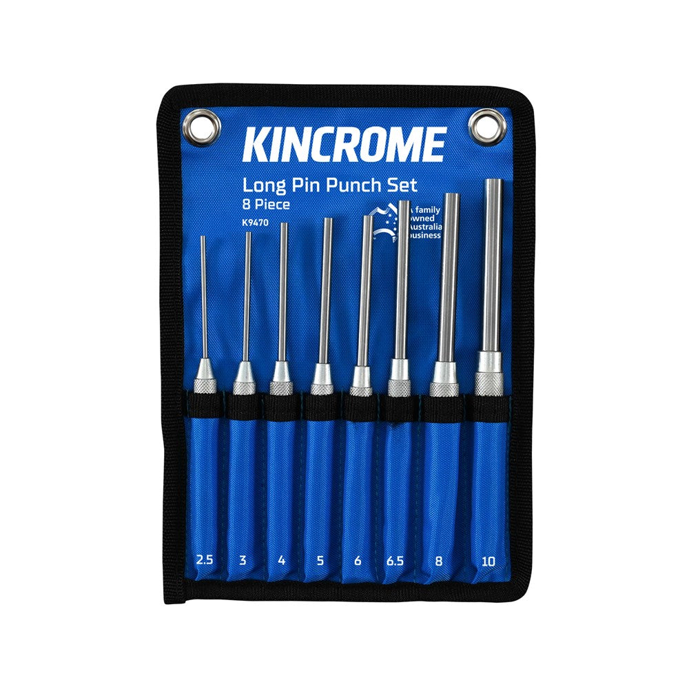 Kincrome 8 Piece Long Pin Punch Set with Carry Pouch - K9470