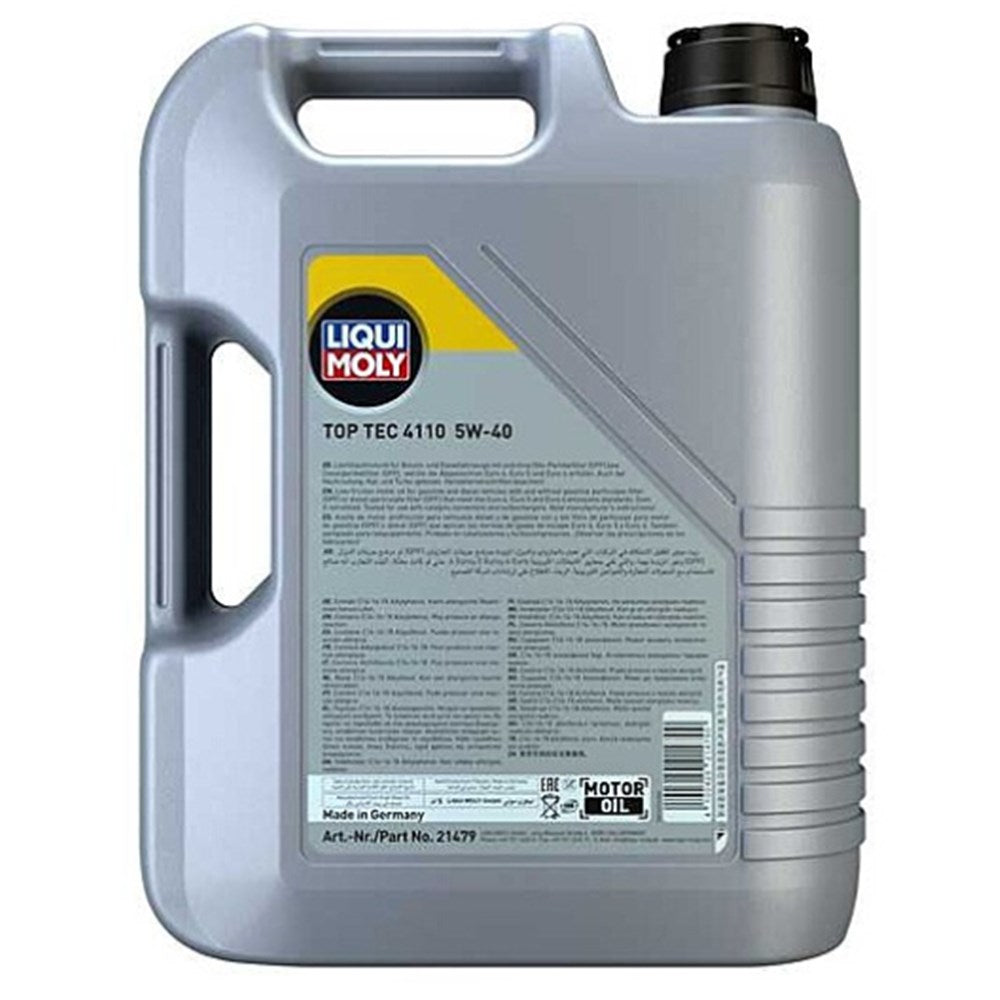 Liqui Moly Top Tec 4110 5W-40 Synthetic Technology SN/C3 OEM Approved Petrol and Diesel Engine Oil - 5L - 21479