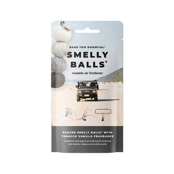 Smelly Balls Rugged - Tobacco Vanilla Fragrance Reusable Air Freshener Starter Set with Pouch - ARSBSRGHT