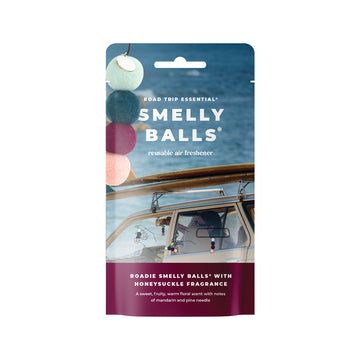 Smelly Balls Roadie - Honeysuckle Fragrance Reusable Air Freshener Starter Set with Pouch - ARSBSRDSP