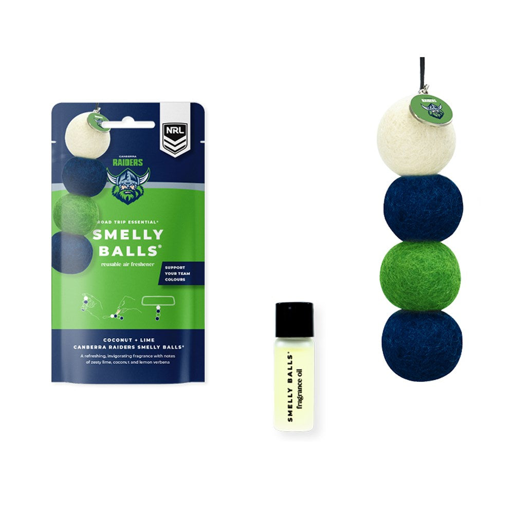 Smelly Balls Canberra Raiders Inspired Reusable Air Freshener Starter Set - NRL445AJ