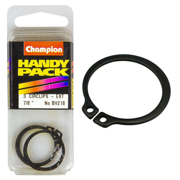 Champion Pack of 3 7/8 Steel External Shaft Circlips - BH218"