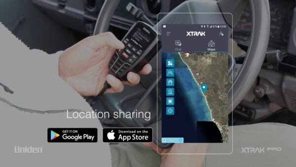 Uniden XTRAK 80 Pro Smart UHF Radio with Large OLED Dispay and Advanced Position Tracking and Location Sharing