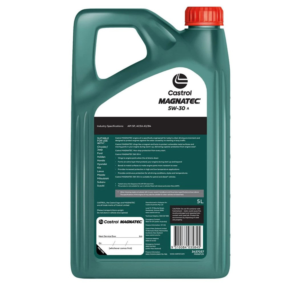 Castrol Magnatec 5W-30 (A) Full Synthetic A3/B4 SP Petrol and Diesel Engine Oil - 5L - 3437037