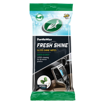 Turtle Wax Fresh Shine 1 Step Gloss Wipes for Plastic Interior Trims - 24 Pack - 103301