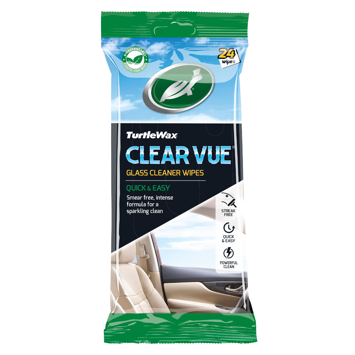 Turtle Wax Clear Vue Glass Cleaner Wipes - 24 Pack - 103302