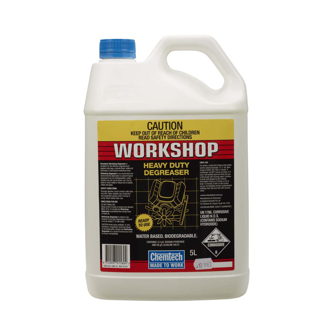 Chemtech Workshop Heavy Duty Degreaser 5L - CWD-5L (Pickup Only)