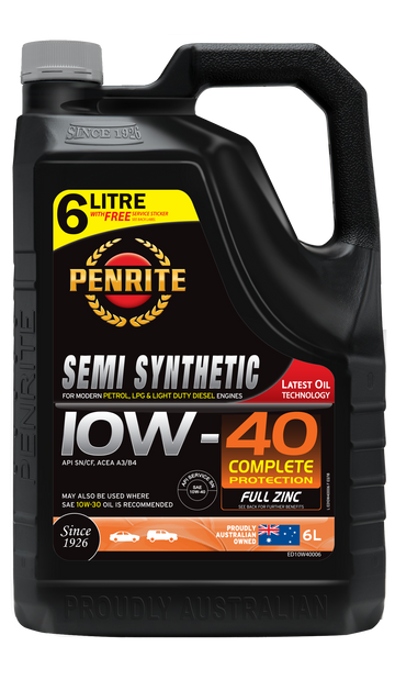 Penrite Semi Synthetic Engine Oil  10W-40 6L  - ED10W40006 (Pickup Only)