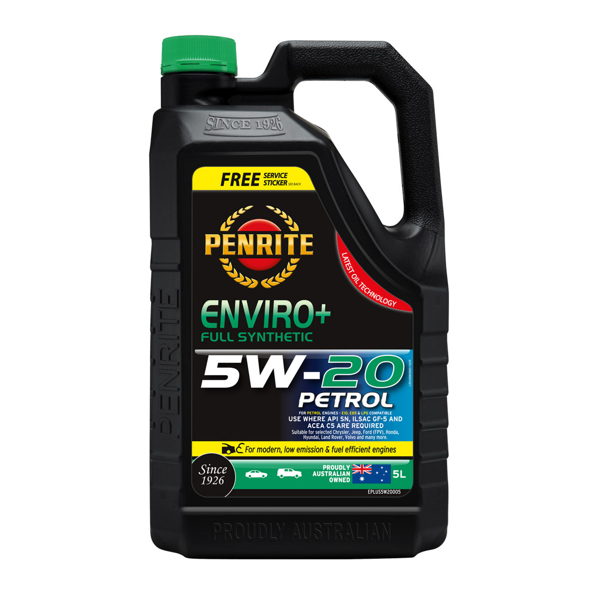 Penrite Enviro+ 5W-20 Full Synthetic Engine Oil 5L - EPLUS5W20005 (Pickup Only)