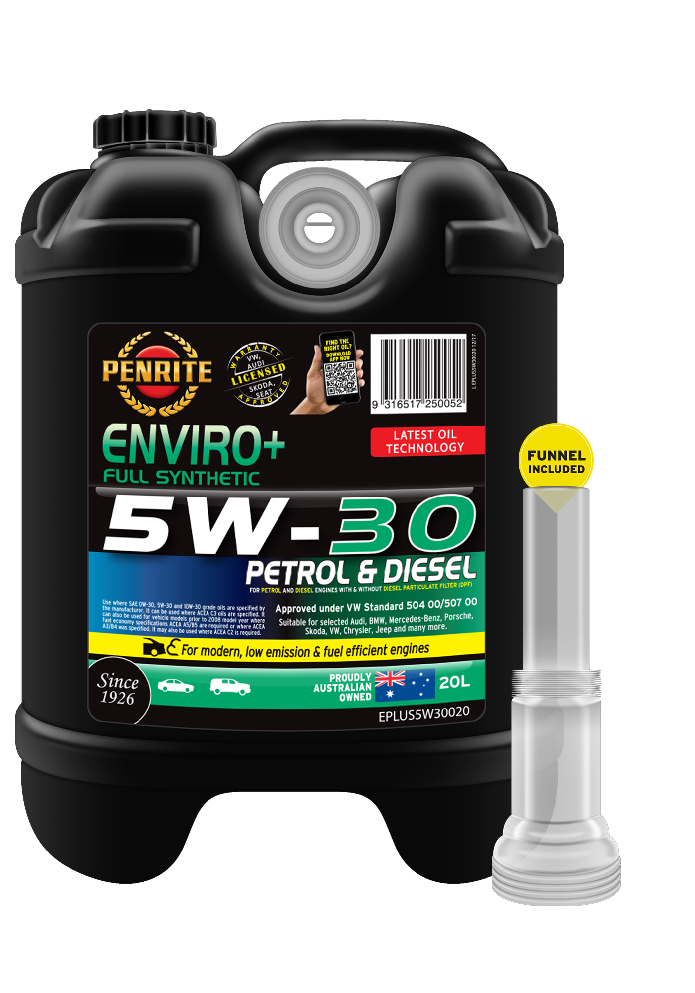 Penrite Enviro+ Full Synthetic Engine Oil 5w30 5W-30 20L EPLUS5W30020