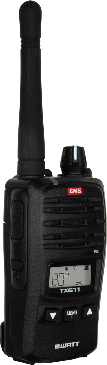 GME 2 Watt UHF CB Handheld Radio - Twin Pack - TX677TP