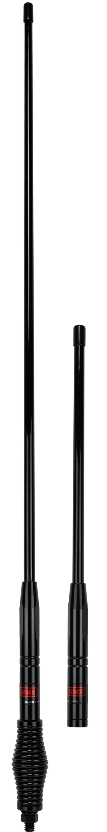 GME Medium Duty Black All Terrain Antenna Twin Pack (6.6 and 2.1 dBi Gain/1040mm and 580mm Length) - AE4702BTP