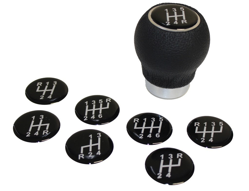 SAAS Black Round Leather Gear Knob Black - SGKRB