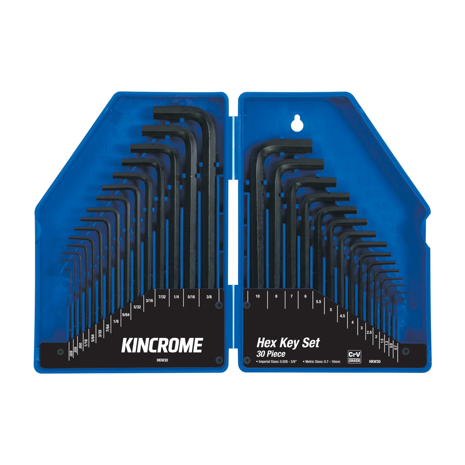 Kincrome 30-Piece Metric and Imperial Hex Key Wrench Set - HKW30