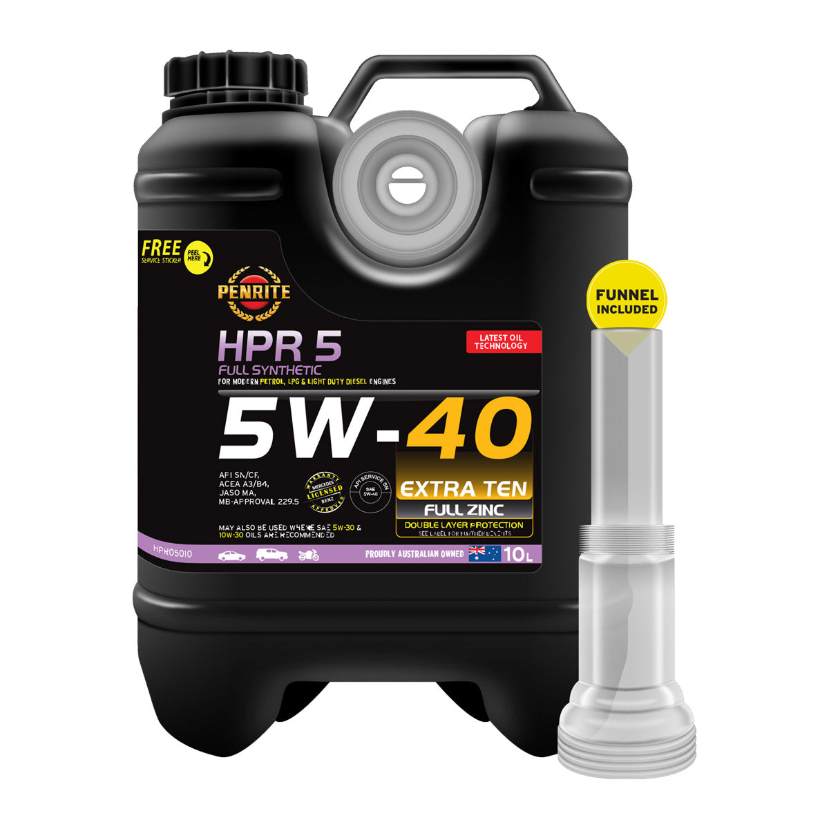 Penrite HPR 5 5W-40 5W40 Full Synthetic Engine Oil HPR5 10L  - HPR05010 (Pickup Only)