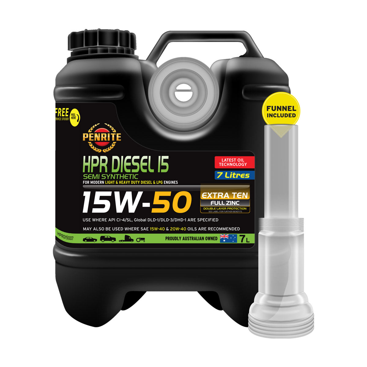 Penrite HPR Diesel 15 15W-50 15W50 Semi Synthetic Engine Oil 7L - HPRD15007 (Pickup Only)