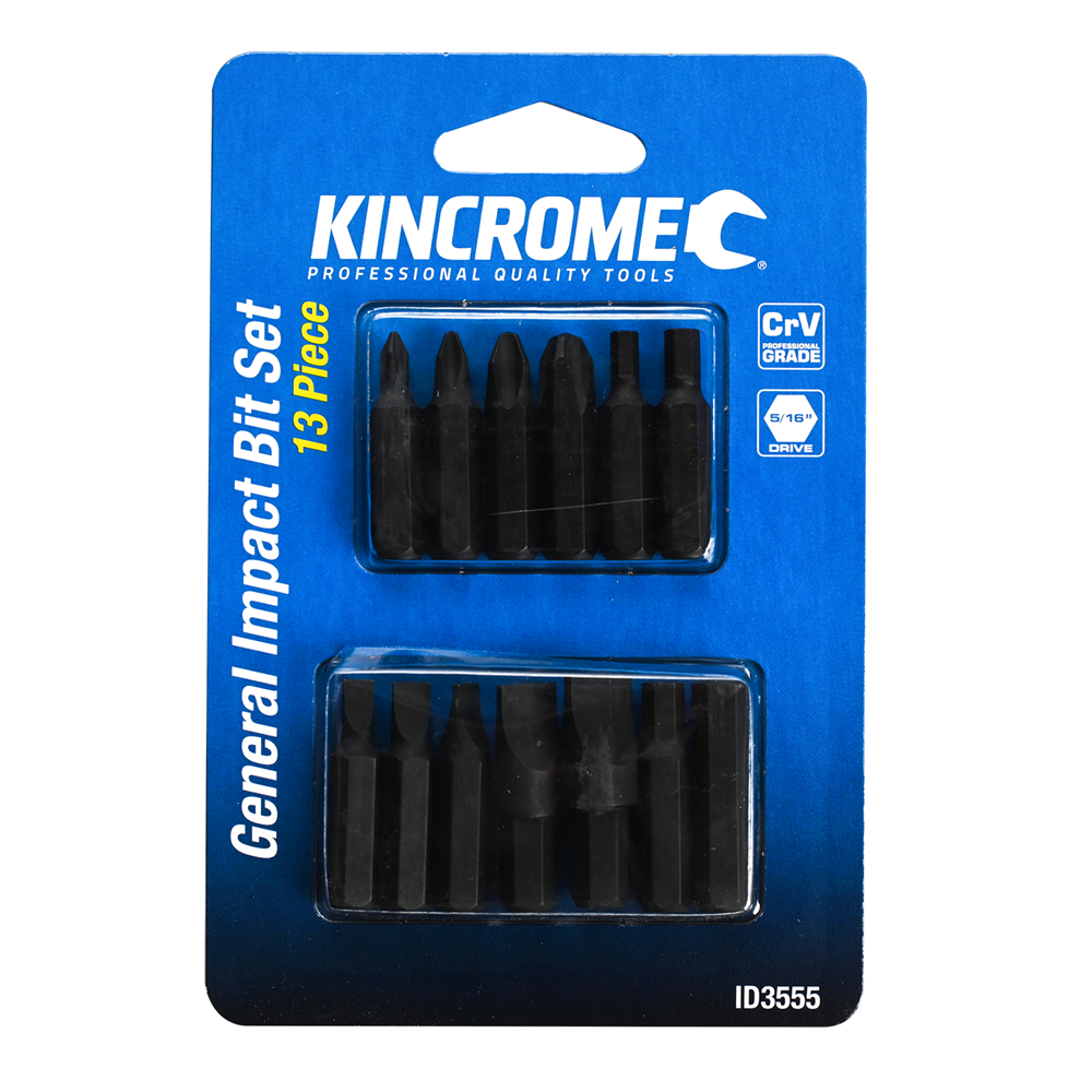 Kincrome Impact Bits 5/16" Drive 13 Piece - ID3555