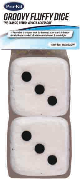 Prokit Fluffy Dice - White - RG9222W