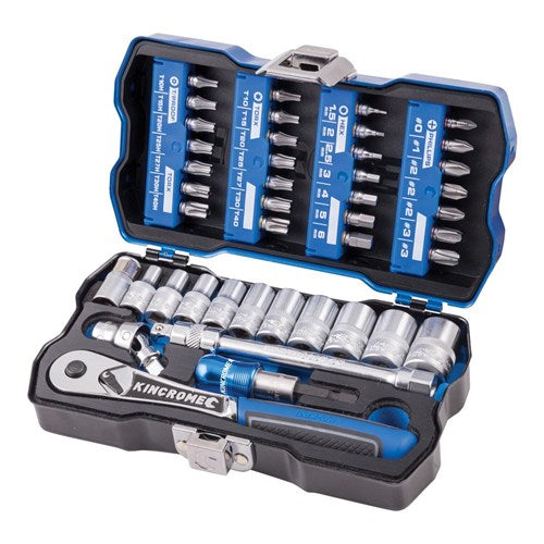 Kincrome 43 Piece Lok-On 1/4" Drive Socket & Bit Set - K27000