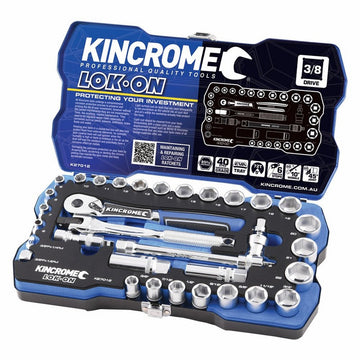 Kincrome 33 Piece 3/8" Drive Lok-On Socket Set - Metric and Imperial - K27012